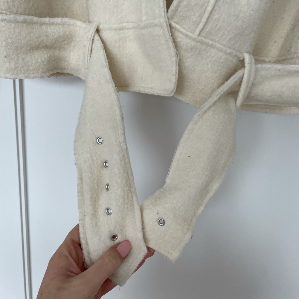 ❌SOLD❌Anine Bing Jaden Shacket Ivory Tie Jacket Oversized - Picture 12 of 14